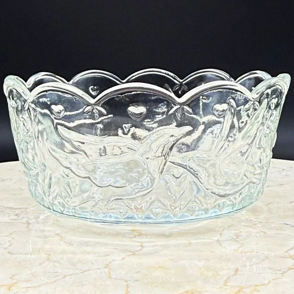 Mid-century, Indiana glass Spring Garden pattern, small bowl or candy dish ￼